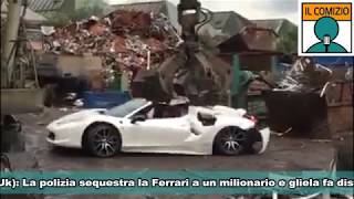 Inghilterra, la polizia gli sequestra la Ferrari e gliela fa demolire davanti ai suoi occhi