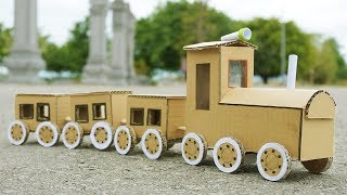 DIY - How to Make Train from Cardboard (DC Motor)
