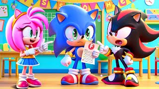 Brewing Cute Baby SONIC Get An F At School? AMY \u0026 SHADOW Don't Laugh🤣 Sonic The Hedgehog 3 Animation