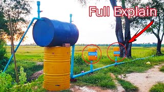 Free Energy Water Pump - Explain Details How to install Drum Pump Function - No Electricity Power!!!