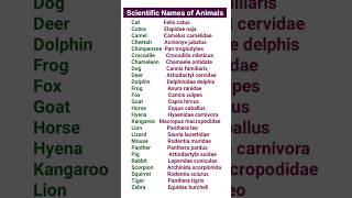 Scientific Names of Animals #shortvideo #viral #shorts #trending# Scientific Names of Animals list