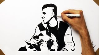 Love Drawing Scrille Youtuber and His Dog German Shepherd | Marko Horvat Crtež