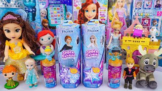 Disney Frozen Toys Collection Unboxing | Disney Princess Spin \u0026 Reveal Rapunzel Doll | Mattel