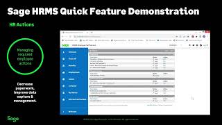 Sage HRMS Demo - HR Actions