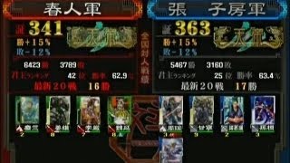 【三国志大戦３ 頂上対決】 春人軍 VS 張　子房軍 【2013-5-9】sangokushitaisen3