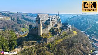 Castle of Vianden (Luxembourg) - Drone footage Ultra HD 4K