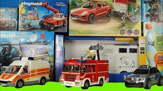 Playmobil Feuerwehrauto, Polizeiautos,Krankenwagen, Traktor \u0026 Hubschrauber - Spielzeuge für Kinder