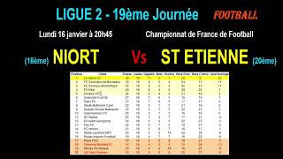 NIORT - ST ETIENNE : 19ème journée de Ligue 2, match de football du 16/01/2023