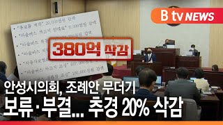 [안성] 안성시의회, 조례안 무더기 보류·부결...추경 20% 삭감