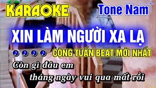 Xin Làm Người Xa Lạ Karaoke Tone Nam Nhạc Sống Rumba CÔNG TUẤN BOLERO MỚI NHẤT - Minh Đức Karaoke