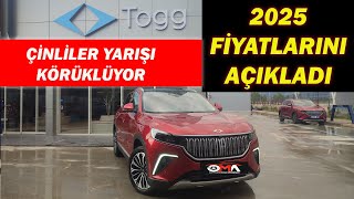 TOGG 2025 FİYATLARINI AÇIKLADI|ÇİNLİLERLER YARIŞI KÖRÜKLÜYOR