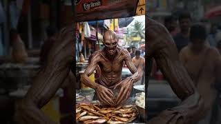 🇮🇳 BUG-HAND CHEF! | Kochi's Creepiest Fried Fish | #shorts  #india #streetfood #kochi #bizarre