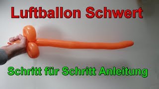 Luftballon Schwert formen –  Modellierballon Anleitung / Luftballonfiguren modellieren Anfänger