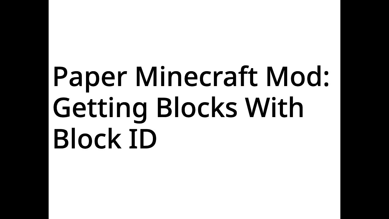 Paper Minecraft Mod Youtube