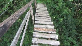 Kabantis beždžionių tiltas per Jūrą prie Grimzdų (Šilalės raj.) / Hanging Bridge