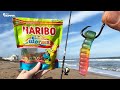 Using Candy Gummy Worms to Catch My Dinner! LOL (not kidding)