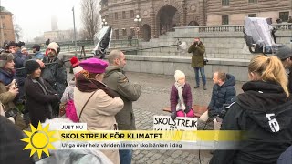 En heldag för klimatet på mynttorget i Stockholm och runt om i världen - Nyhetsmorgon (TV4)