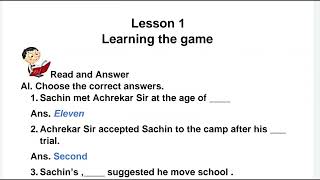 learning the game question answer class 7 new image english reader chapter 1 by sachin tendulkar