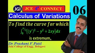 Calculus of Variations || To find Extremum of  ∫(𝒚′ )^𝟐−𝒚^𝟐+𝟐𝒙𝒚}𝒅𝒙 || 18mat31 || Dr Prashant Patil