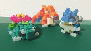 nanoblock 「ミニポケットモンスターシリーズ」コマ撮りで作ってみた。Pokemon×nanoblock stop motion