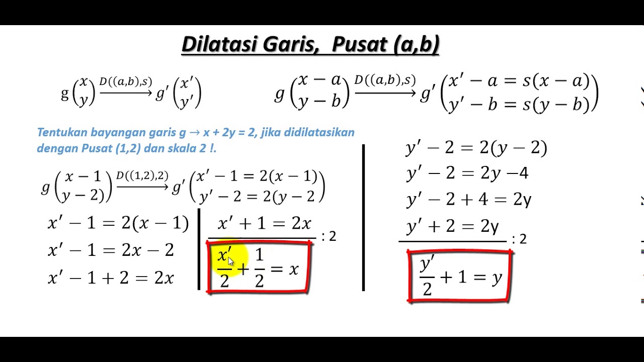 Transformasi - Dilatasi Garis, Pusat (a,b) - YouTube