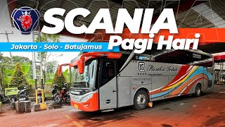 NAIK BIS SCANIA PAGI ROSALIA INDAH JAKARTA - SEMARANG - SOLO - BATUJAMUS