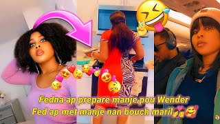 Fedna ap prepare manje pou Wender Fed ap met manje nan bouch maril Fedlame kontan wè bagay sa 😂🥰🌺❤️