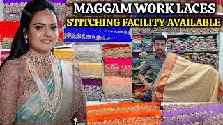 Maggam work laces| Swathi fancy stores Ramkoti #maggamworklace #handworklace