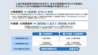 動画③：中小PMIガイドライン講座　基礎編と発展編の概要