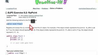 Java Practice It | Exercise 8.2 flipPoint | classes, instance methods, Point