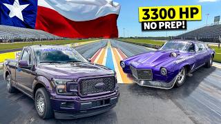 Big Power Texas Showdown // 1800hp Chevy Camaro No Prep King Drag Races 1500hp T