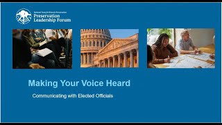Making Your Voice Heard: Communicating with Elected Officials