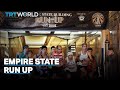 Group of athletes run up the Empire State Building's staircase