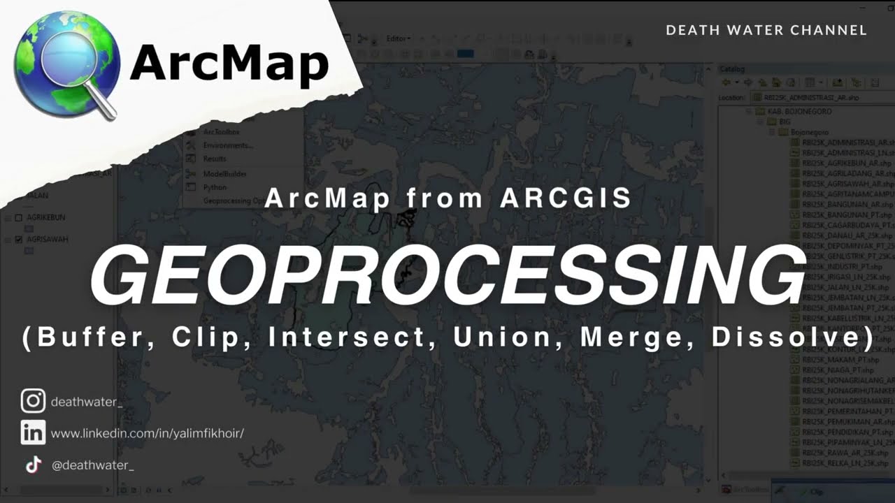 Cara Geoprocessing Di ArcMap ArcGis (Buffer, Clip, Intersect, Union ...