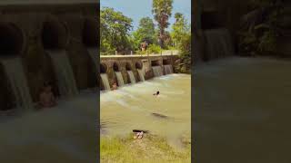 jumping from the river pool .       #jump #friends #masti #river #rain