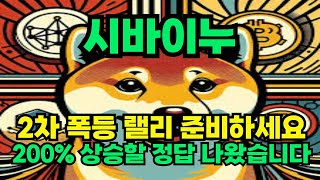 시바이누 코인전망- 2차 폭등 랠리 준비하세요. 200% 상승할 정답 나왔습니다.