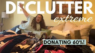 Extreme DECLUTTER of CLOTHES // Closet CLEAN OUT start to finish including donation DROP OFF!