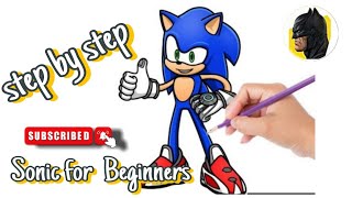 how to draw sonic easy ! sonic kese banaty hai ! sonic drawing step by step