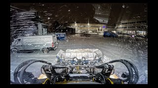 4k| Plowing +10cm wet heavy snow| JCB 413k| Snowek U-480