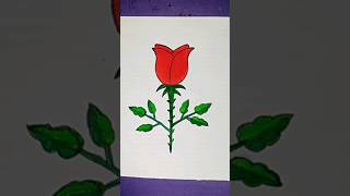 Easy red rose step by step drawing for beginners #shortsfeed #viral #art #shorts