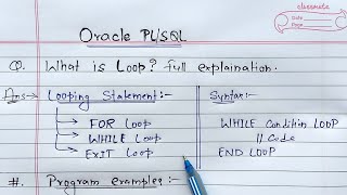 PLSQL Loops | Learn Coding