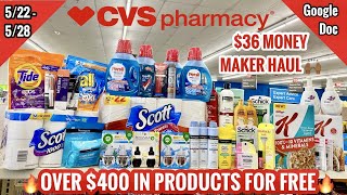 CVS Free \u0026 Cheap Couponing Deals \u0026 Haul | 5/22 - 5/28 |$36 MONEY MAKER HAUL | $400 Worth for FREE 🙌🏽