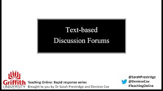 Basics of discussion forums