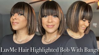 LuvMe Hair Highlighted Layered Bob With Bangs | My New Favorite Wig