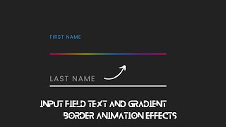 CSS Input Field Text and Gradient Border Animation Effects | CSS Only Floating Label