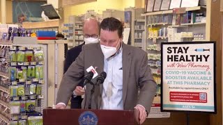 Wolf touts vaccines at Weis pharmacies