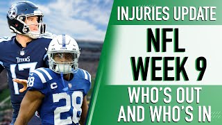 NFL Injury Report Week 9 - NFL DFS Week 9 Start and Sit Fantasy Football