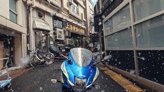 Tokyo Snow | Motorcycle Ride 4K Japan | GSXR 125