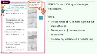 Year 2: Maths Using a 100 square