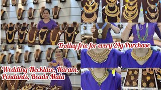 24g onwards Wedding Necklace, Beads Mala, Pendants, Haram | Trolley free for 24g #mahalaxmiadyar